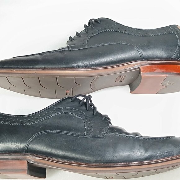 Johnston & Murphy Black Sheepskin Split-Toe Oxford Shoes J&M Flex Soles Mens 13 - Picture 5 of 16